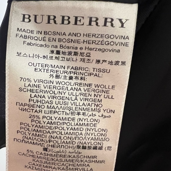 Burberry Brit 'Elmwyn' Leather Trim Fit & Flare Wool Blend Coat- Black UK 10 - Picture 5 of 5